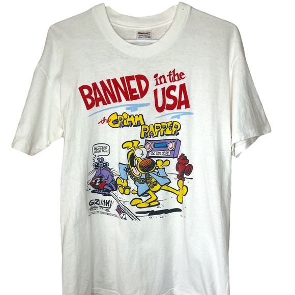 Vintage 1990 Mother Goose & Grimm The Grimm Rapper Comic T Shirt L - Picture 1 of 8